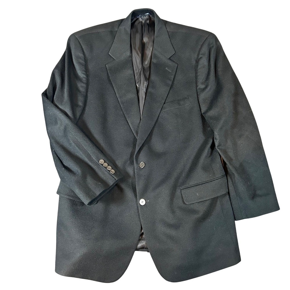 Brooks Brothers Pure Cashmere Blazer Men's Black 44 Regular Suit Jacket Classic‎